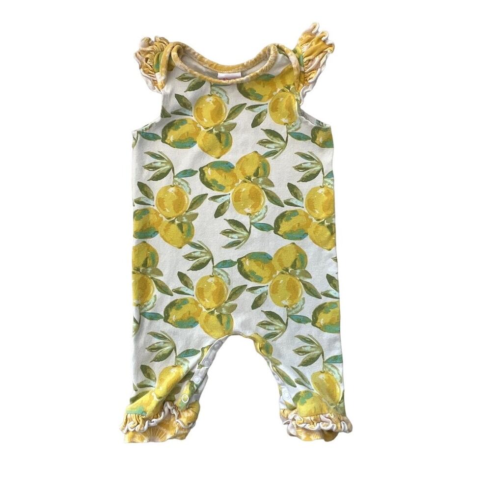 RICRAC & RUFFLES Simply Soft LEMONS ONE PIECE ROMPER  6-9  MONTHS